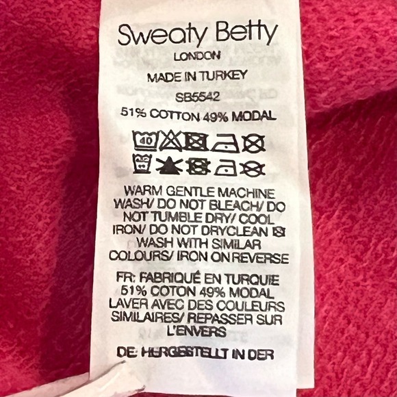 SWEATY‎ BETTY AFTER CLASS SWEATSHIRT IN TAYBERRY PINK WOMEN'S SIZE MEDIUM - Picture 13 of 13
